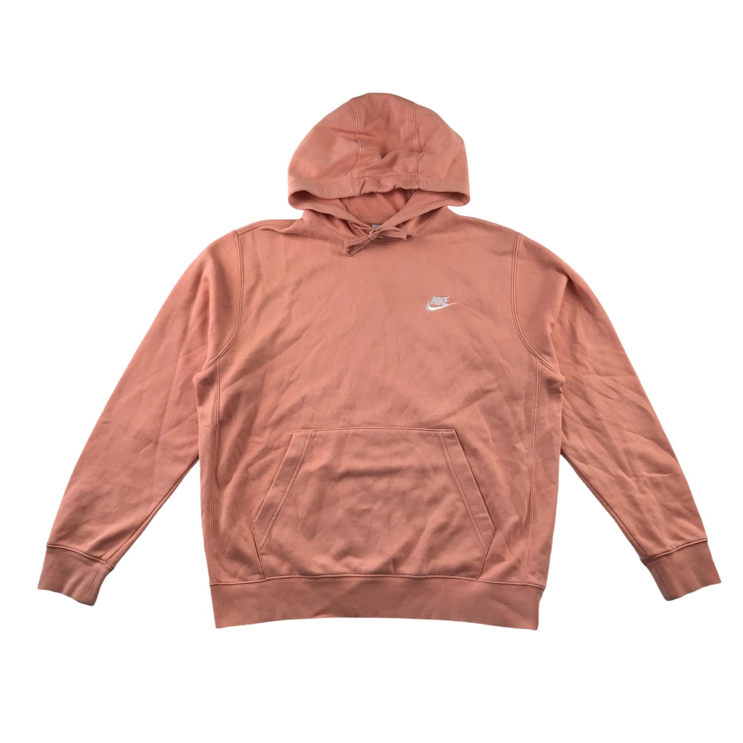 Nike Hoodie Women's M Peach Orange Plain Kangaroo Pocket