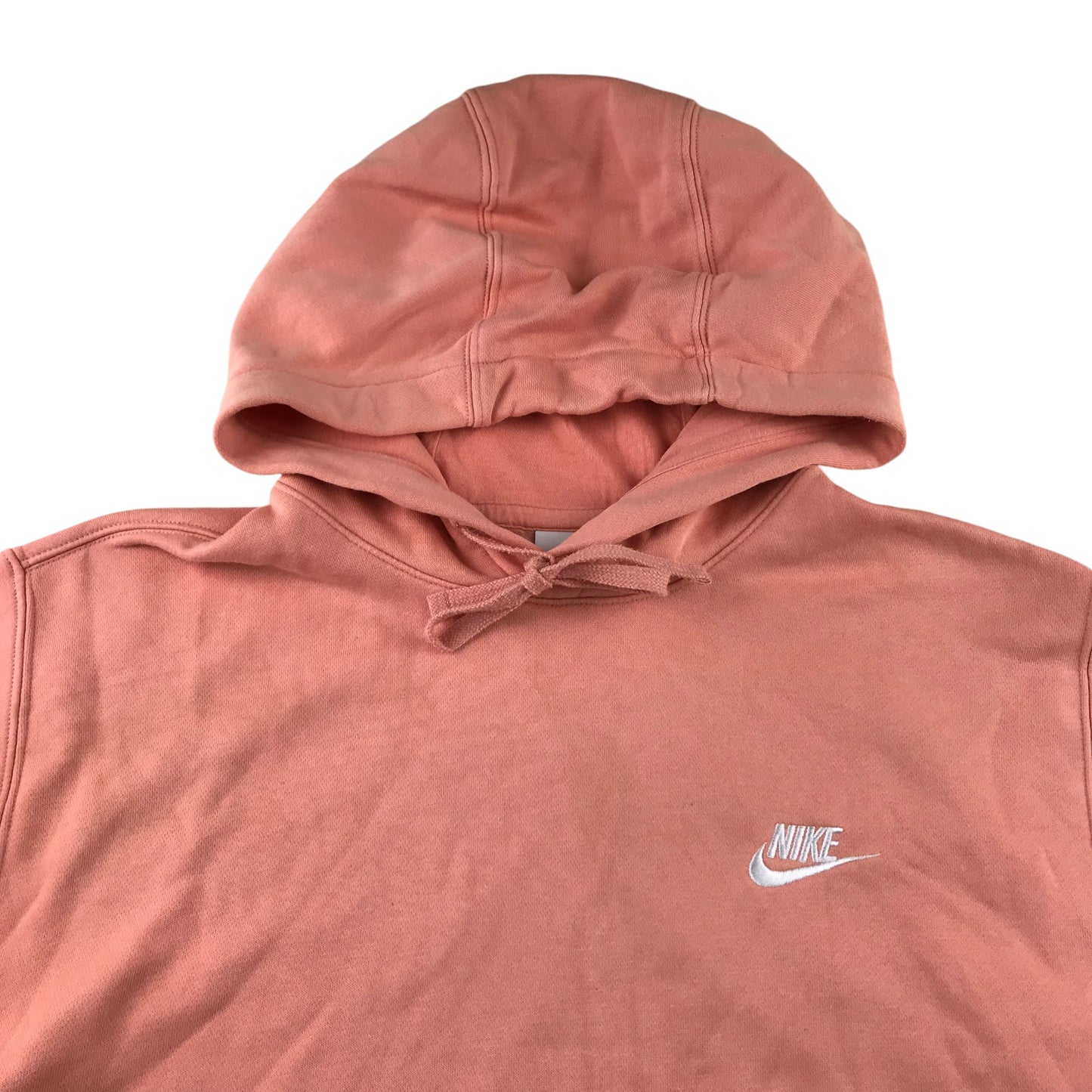 Nike Hoodie Women's M Peach Orange Plain Kangaroo Pocket