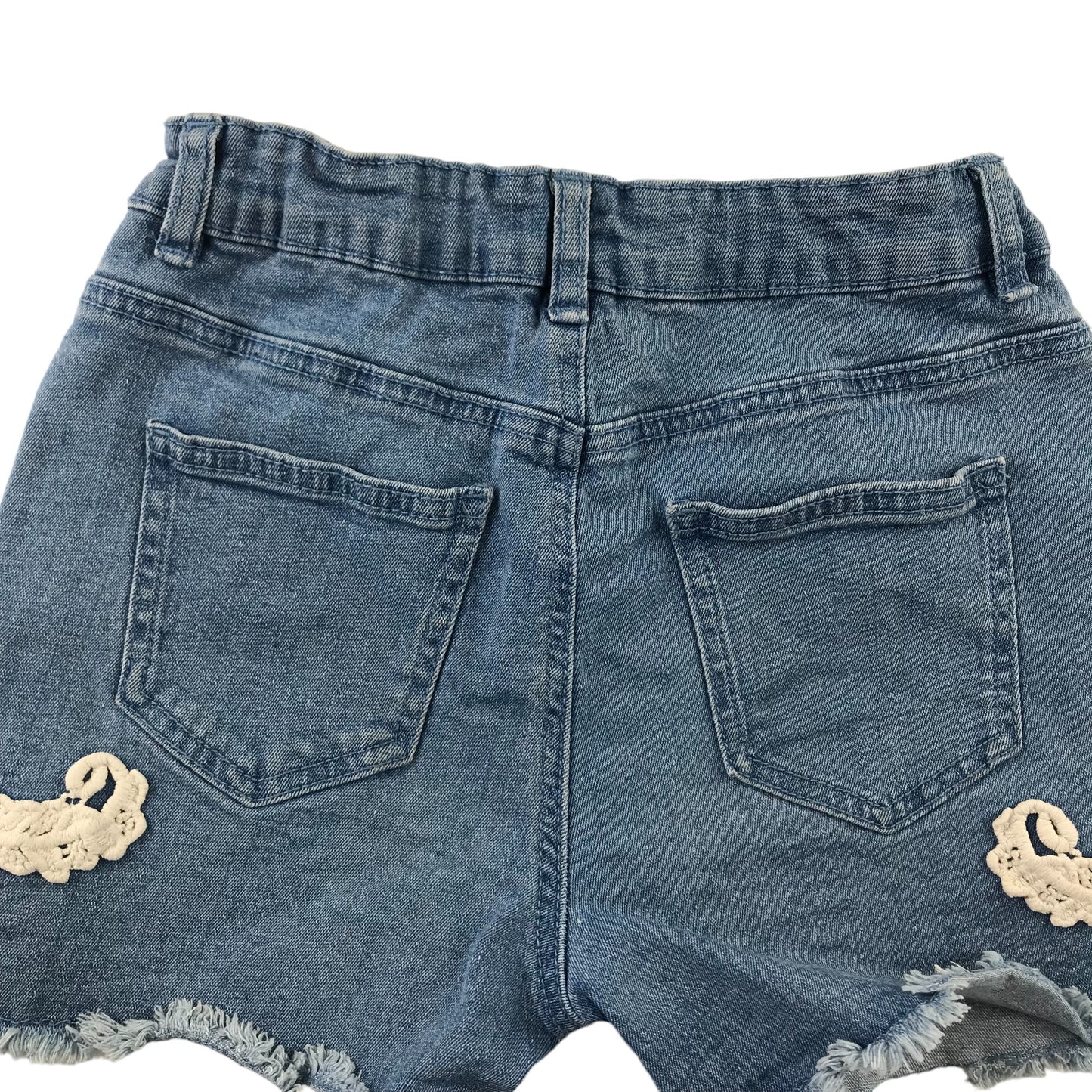 George shorts 9-10 years blue denim with white embroidery