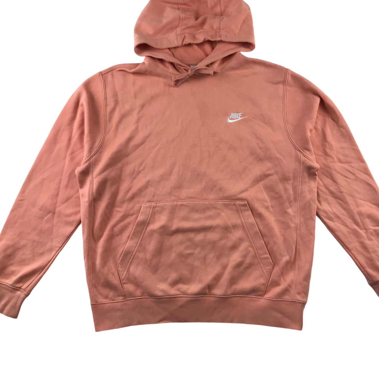 Nike Hoodie Women's M Peach Orange Plain Kangaroo Pocket