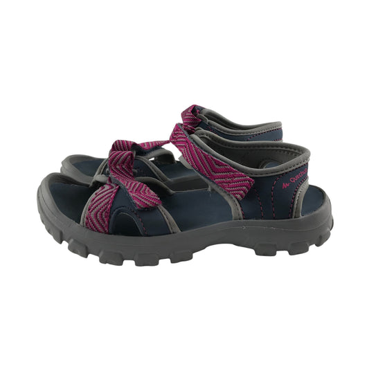 Decathlon sandals shoe size 13 junior pink and grey with hook and loop straps