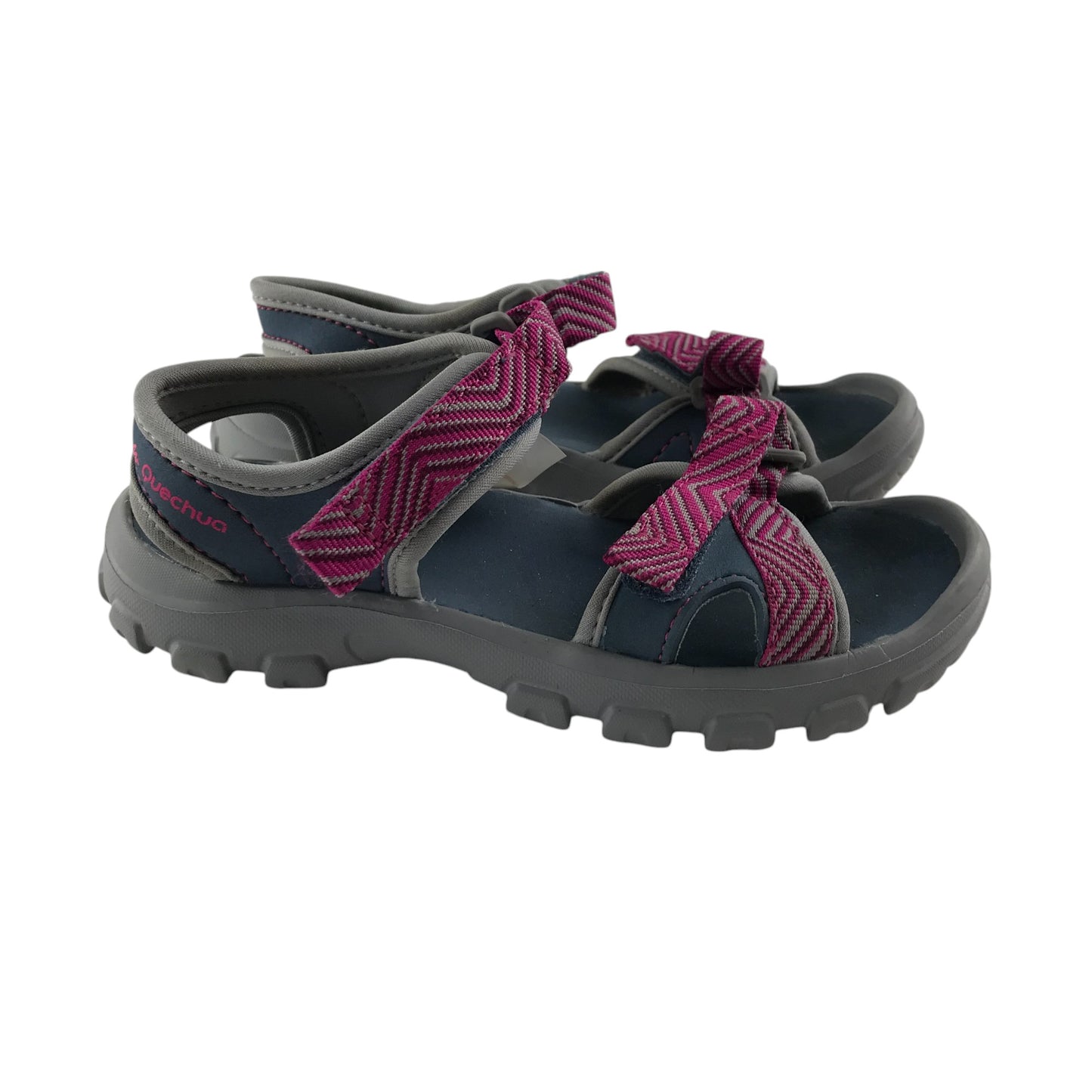 Decathlon sandals shoe size 13 junior pink and grey with hook and loop straps