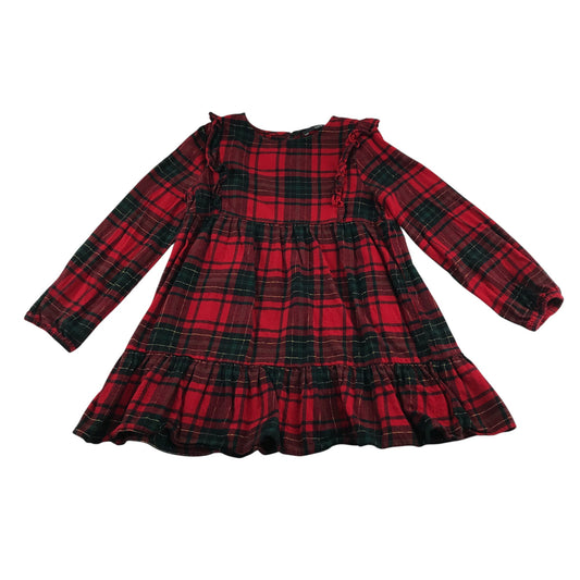 George Dress 7-8 years red long sleeve tartan button up