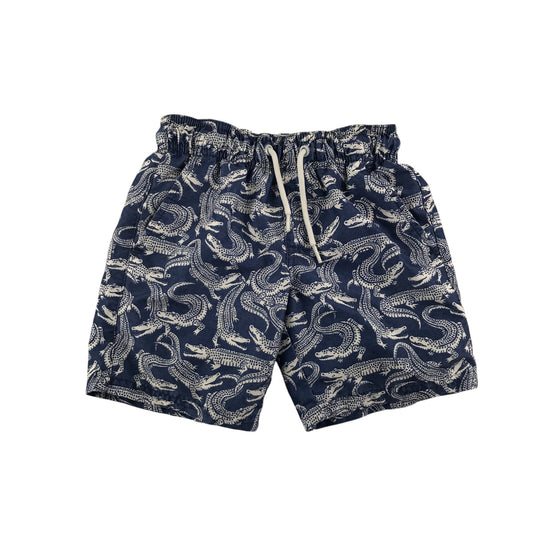 M&S swim trunks 4-5 years navy blue crocodile pattern