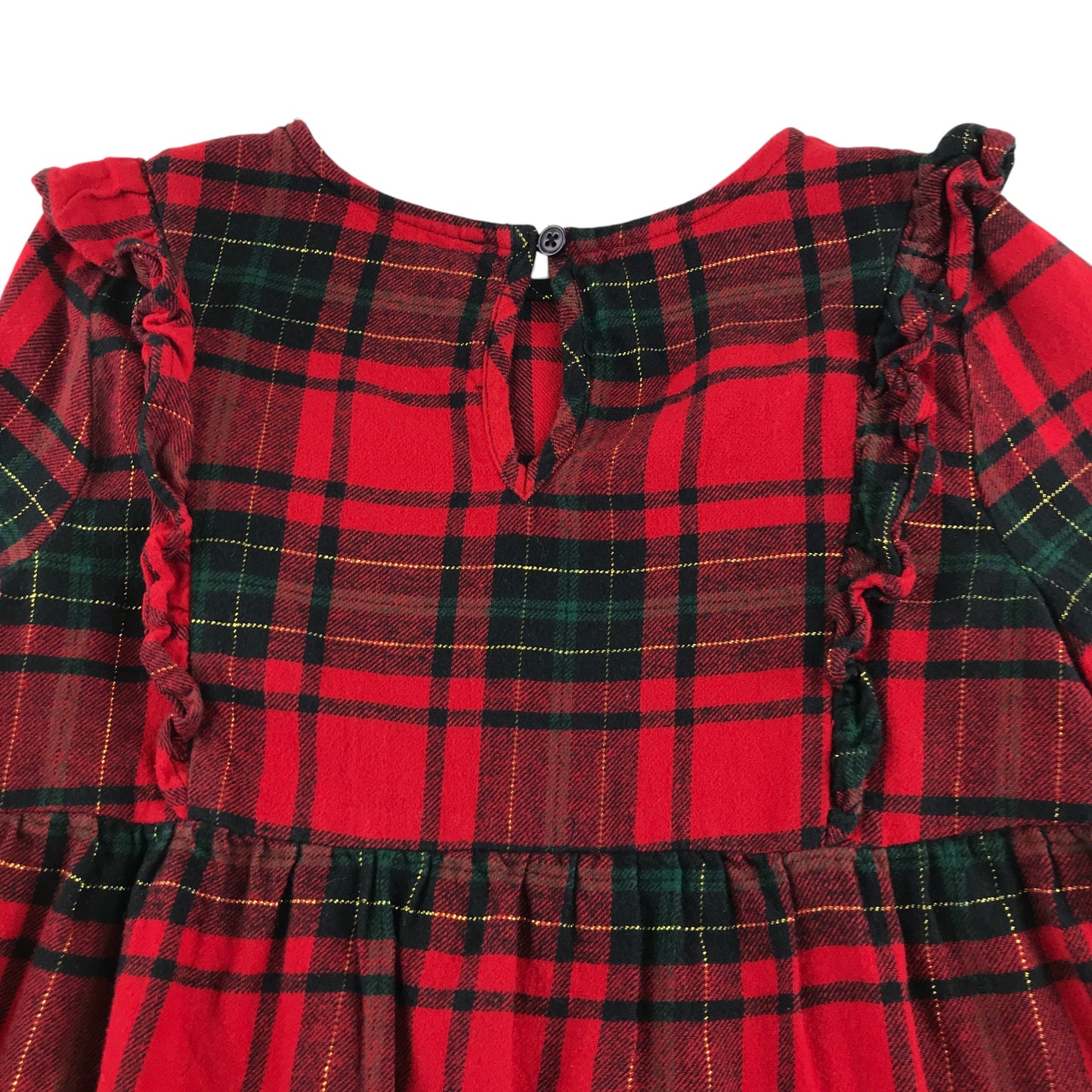 George Dress 7-8 years red long sleeve tartan button up