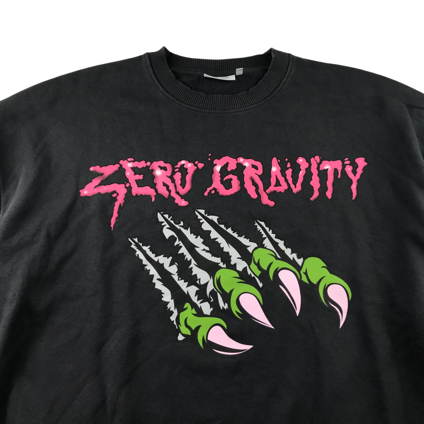 Weekday Sweatshirt Women's Medium Dark Grey Zero Gravity Monster Claw