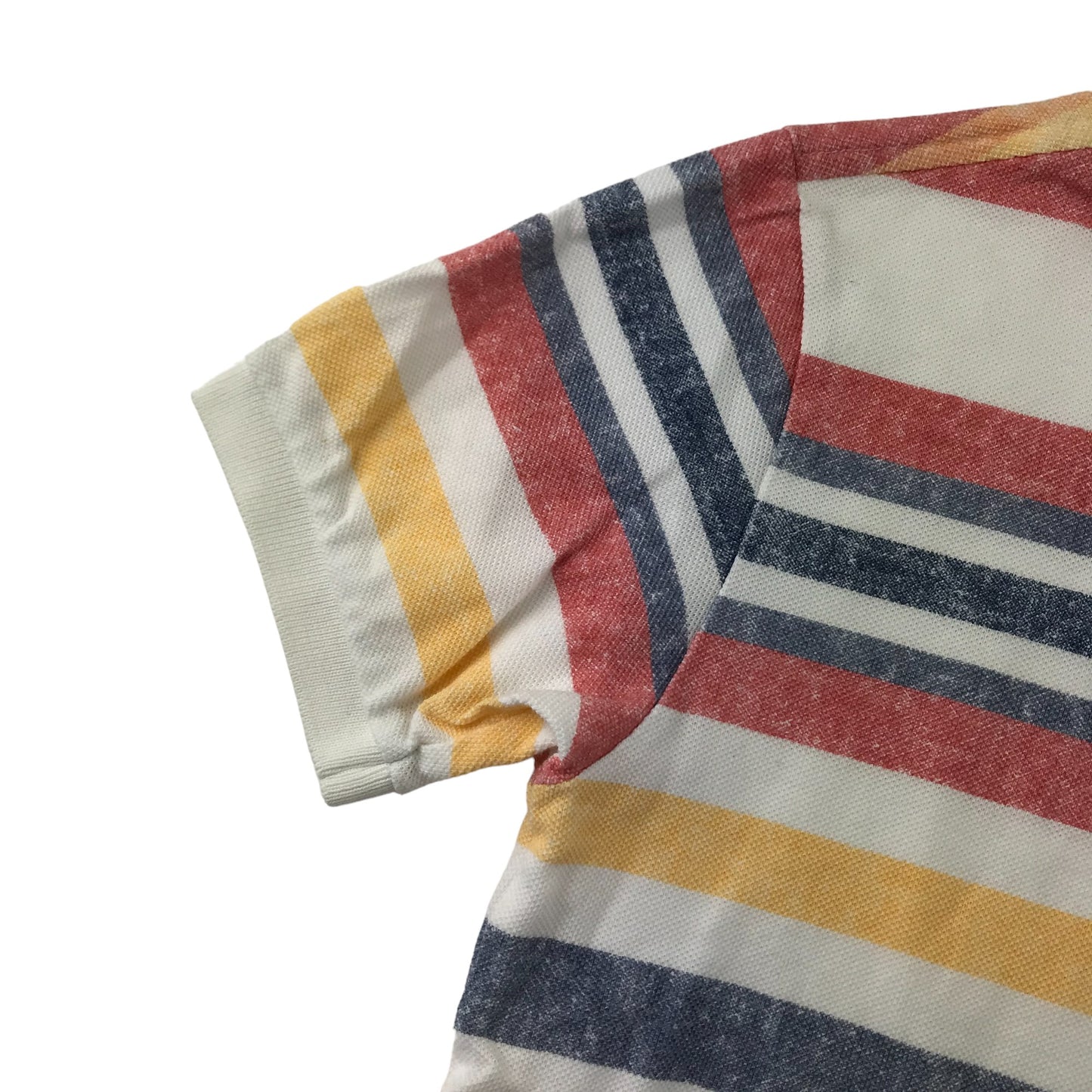 Lacoste polo shirt 10-12 years earthy multicolour stripy short sleeve cotton