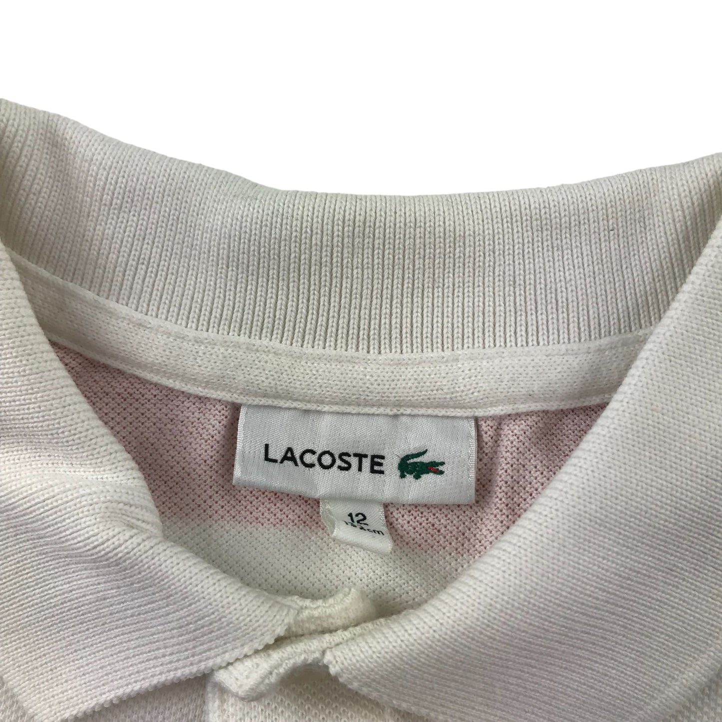 Lacoste polo shirt 10-12 years earthy multicolour stripy short sleeve cotton