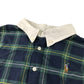 Ralph Lauren Dress Age 10 Navy and Green Checked Shirt Collars Long Sleeve Layered skirt