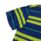 Tommy Hilfiger polo shirt 8-10 years blue and lime green stripy short sleeve