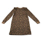 F&F Dress 7-8 years beige long sleeve with frilled crew neck
