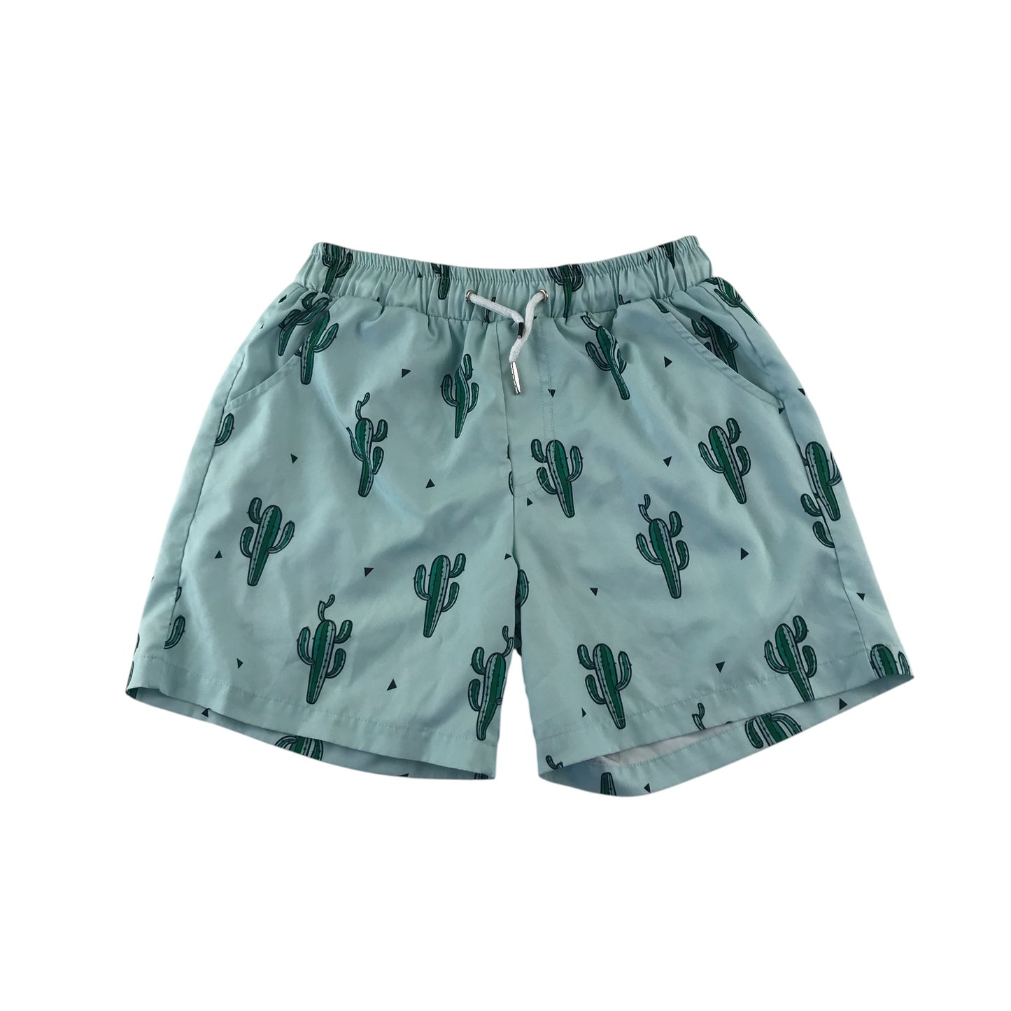 Mosmann swim trunks 9-10 years blue with cactus graphic print