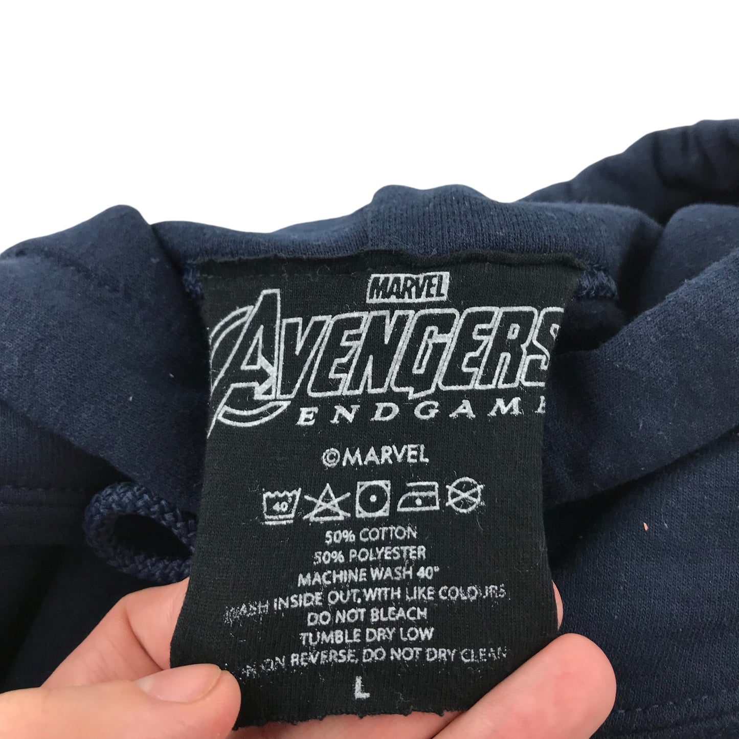 Avengers Endgame Hoodie Adult L Navy Avengers Logo