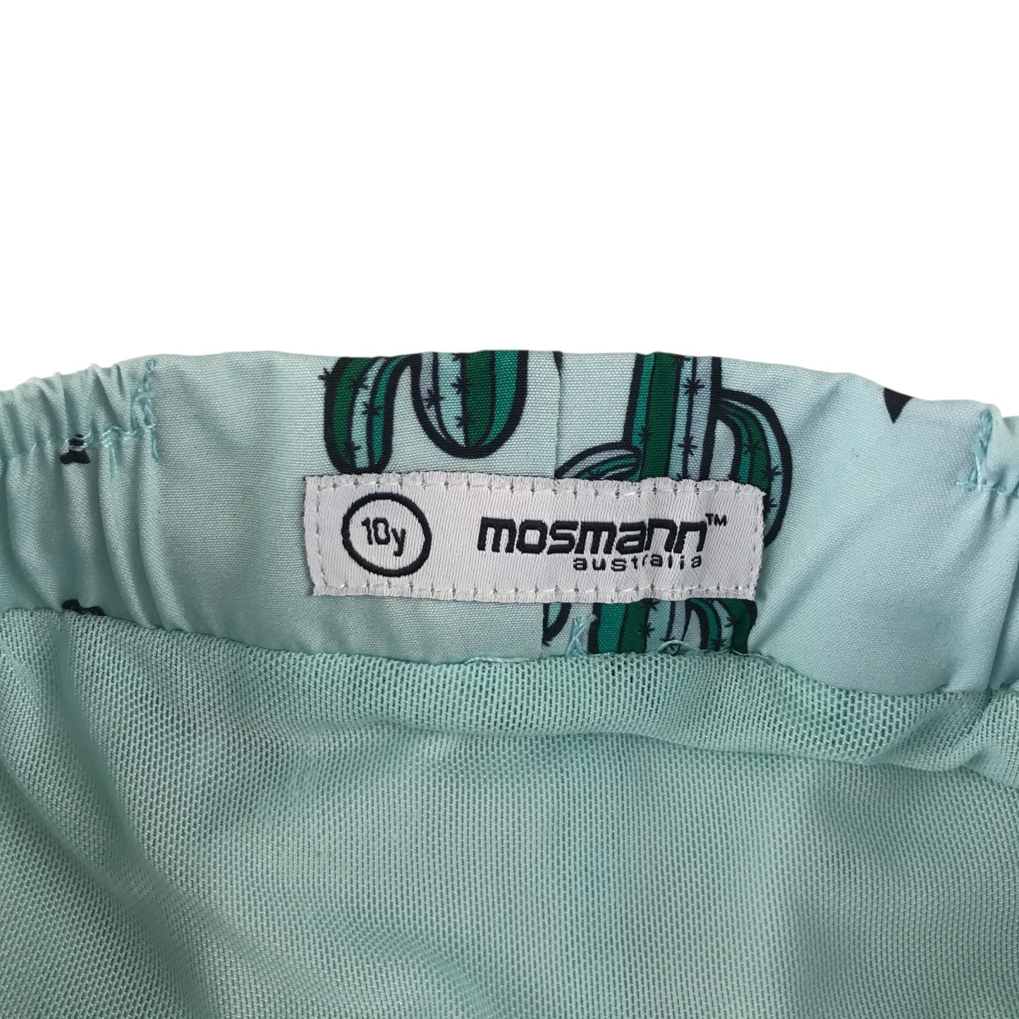 Mosmann swim trunks 9-10 years blue with cactus graphic print