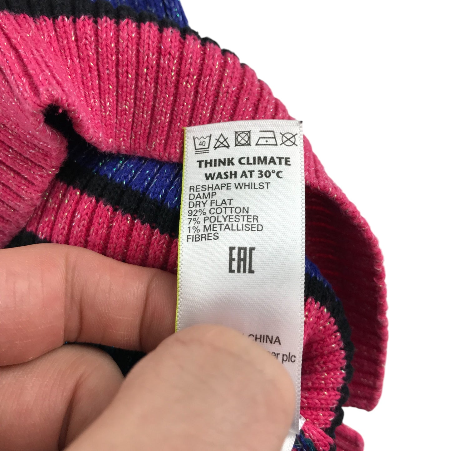 M&S knit dress 6-7 years multicolour long sleeve stripes