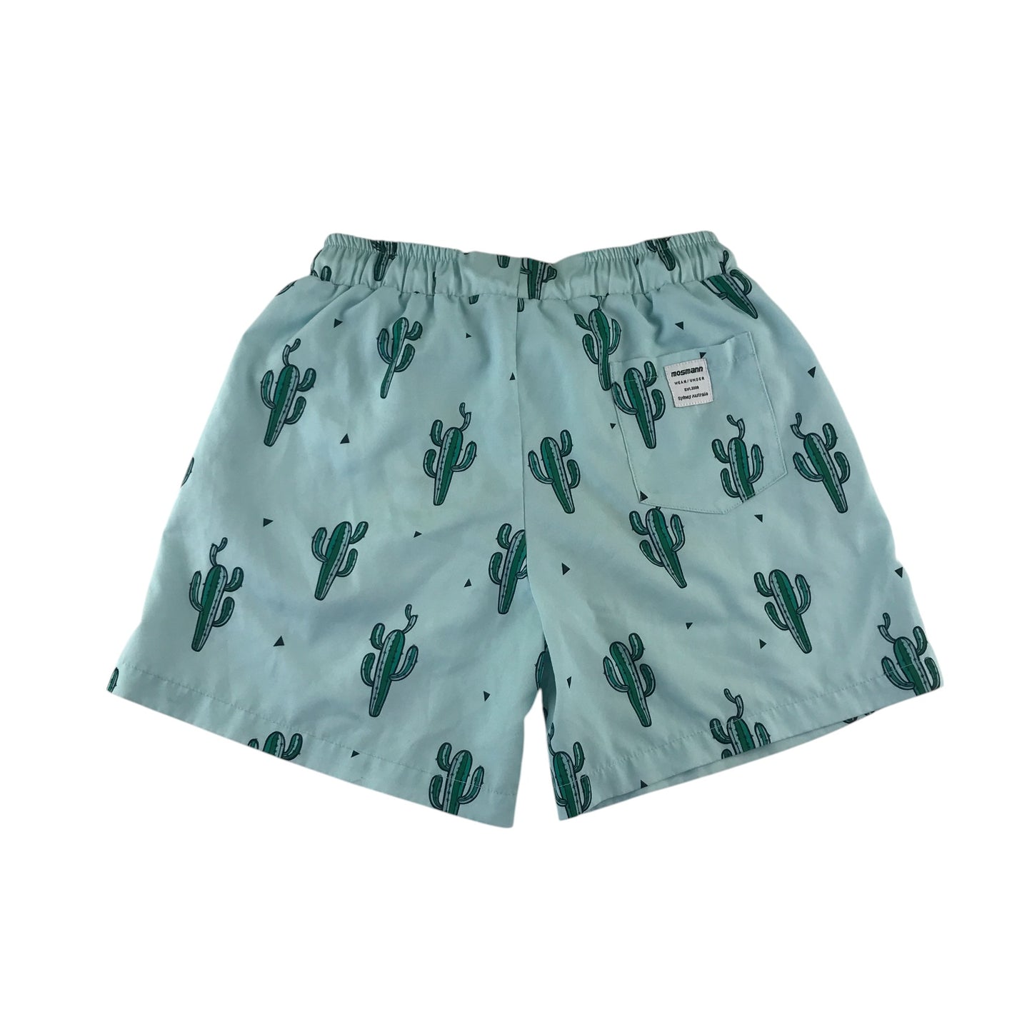 Mosmann swim trunks 9-10 years blue with cactus graphic print