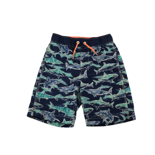 GAP swim trunks 6-7 years navy blue sharks print pattern shorts