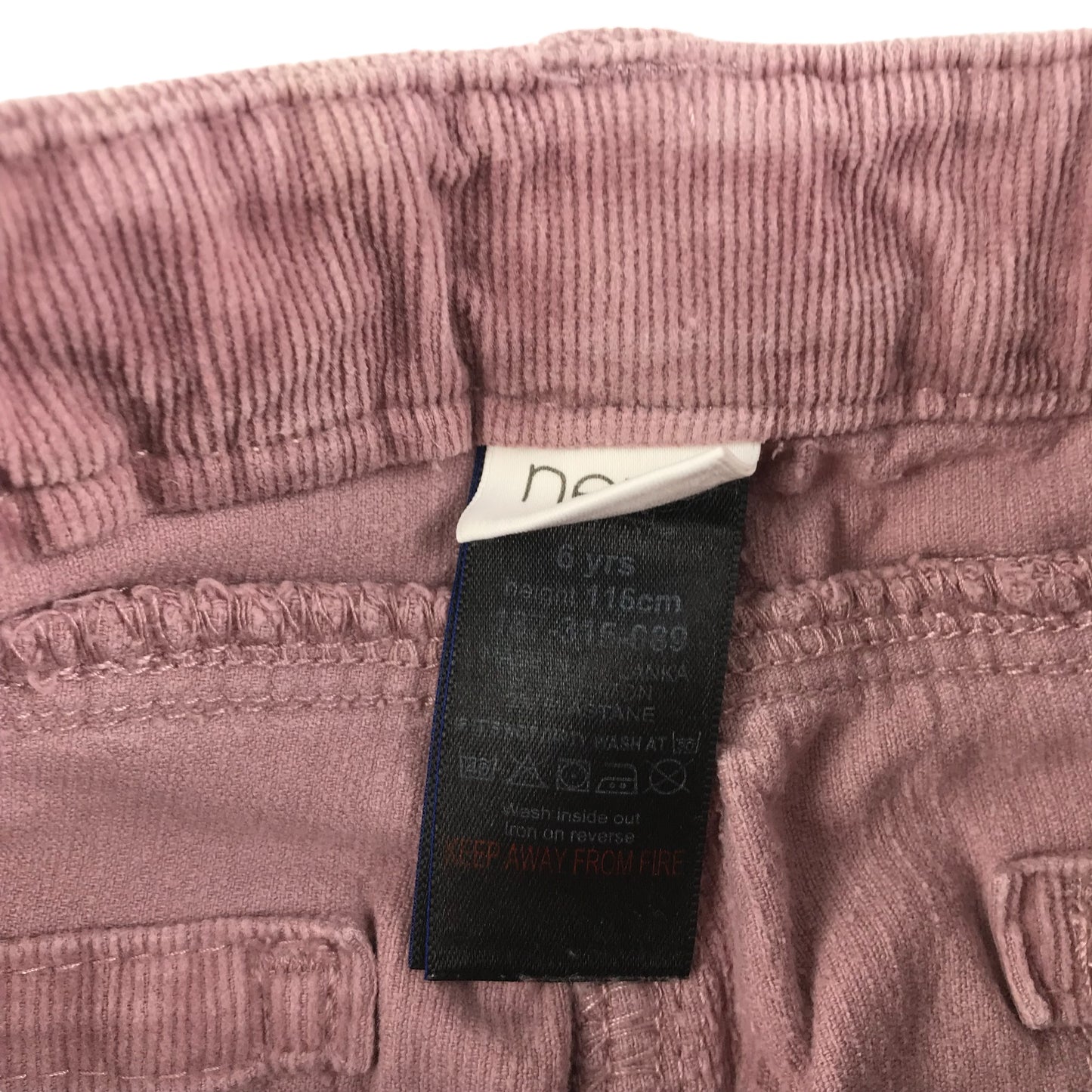 Next Trousers Age 6 Light Vintage Pink Corduroy