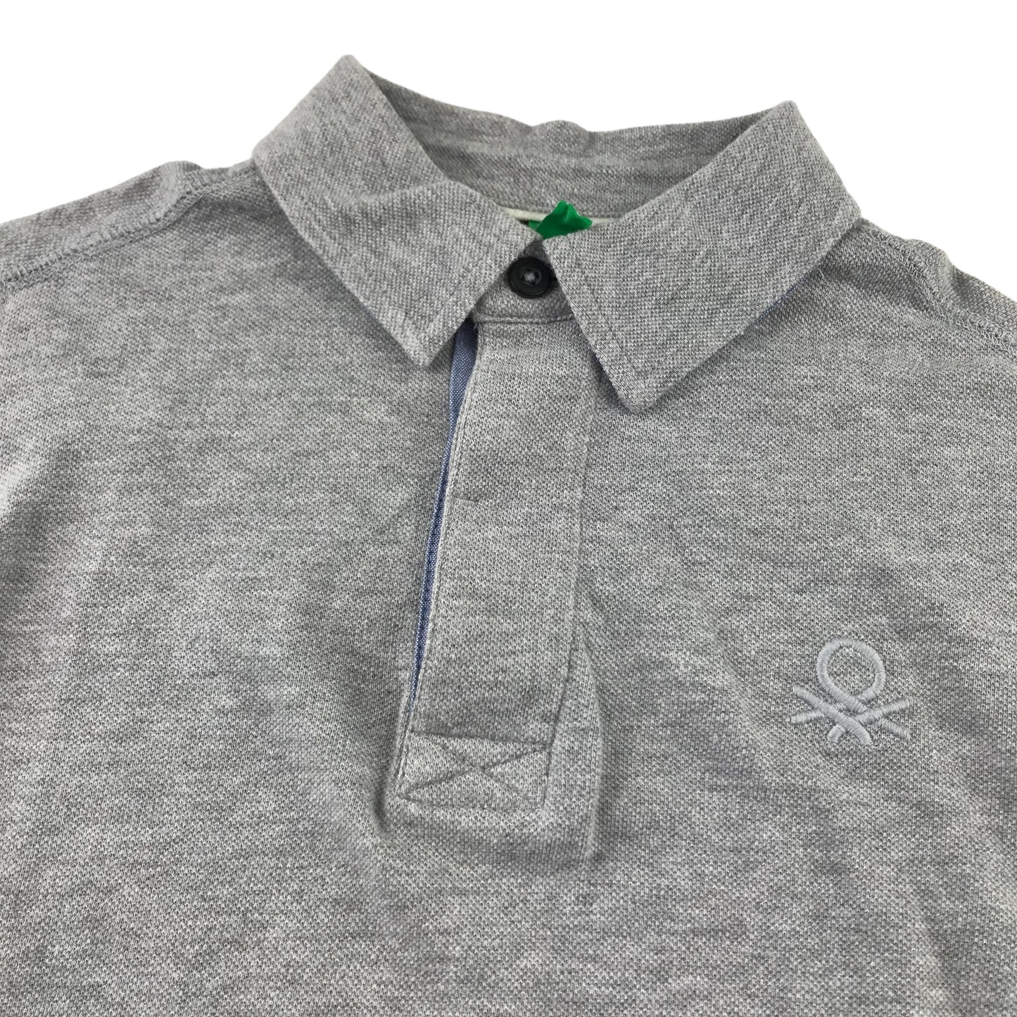 Benetton polo shirt 8 years grey long sleeve plain