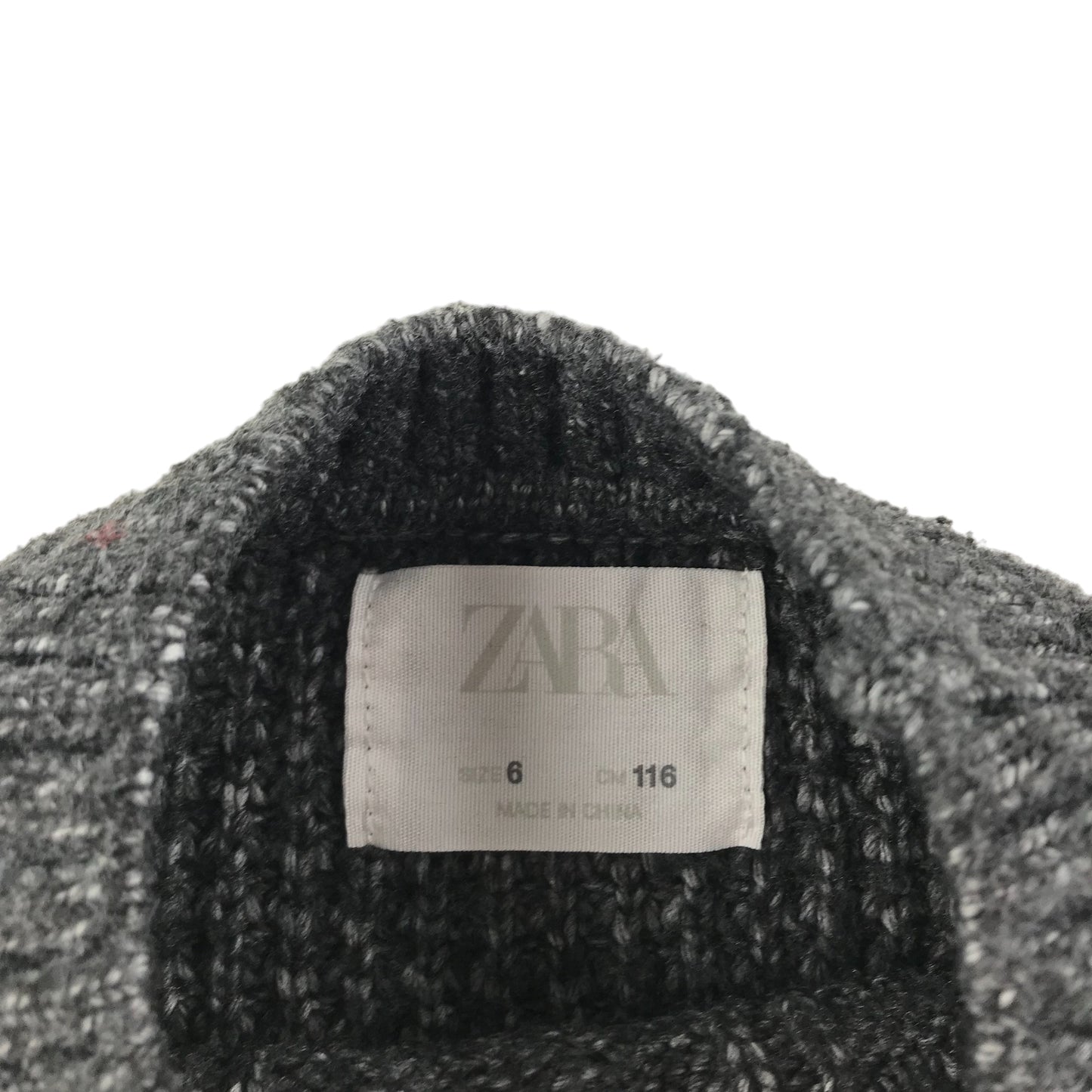 Zara Jumper Age 6 Grey Long Sleeve Knit Pattern