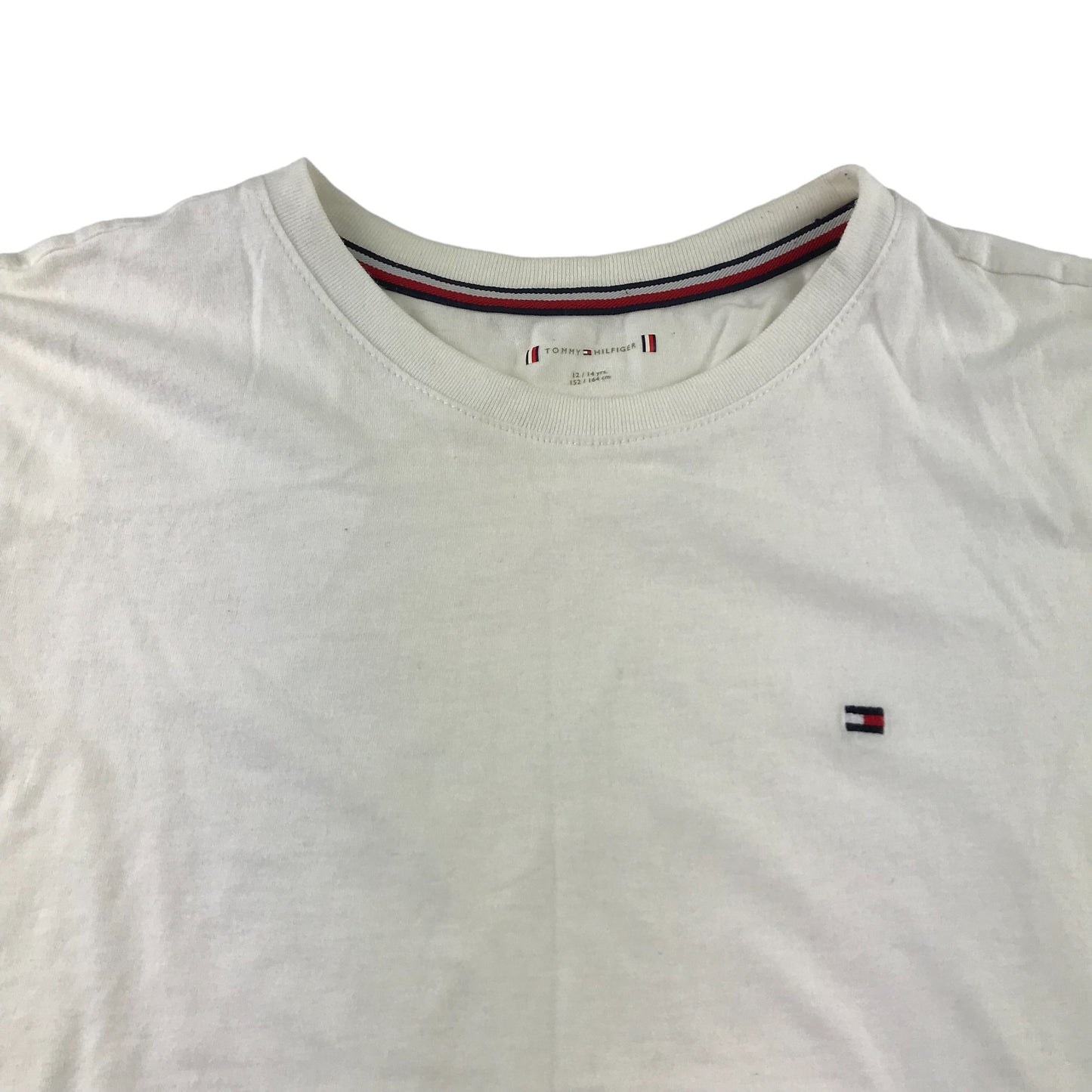 Tommy Hilfiger T-shirt 12-14 years white plain short sleeve cotton