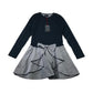 Jessie and James Dress Age 10 Navy T-shirt Top with Light Blue Layered Skirt