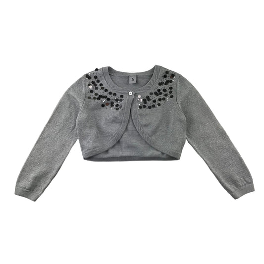 Tu cardigan 6 years grey shrug with sequin and sparkly details