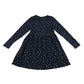 M&S dress 5-6 years navy long sleeve with multicolour hearts print cotton