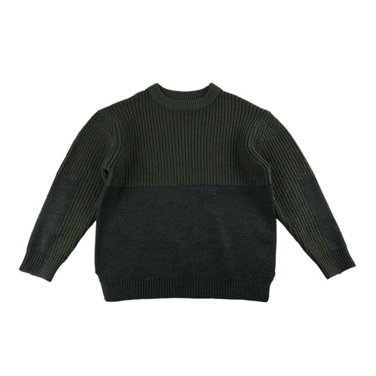 Zara Jumper Age 6 Khaki  and Grey Long Sleeve Knit