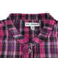 M&S dress 5-6 years pink long sleeve checked pattern frilled hem cotton