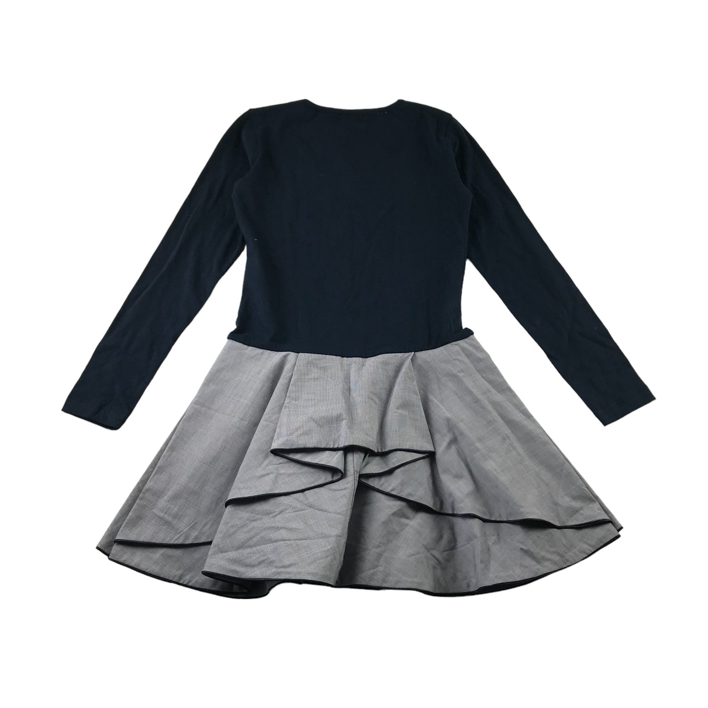 Jessie and James Dress Age 10 Navy T-shirt Top with Light Blue Layered Skirt