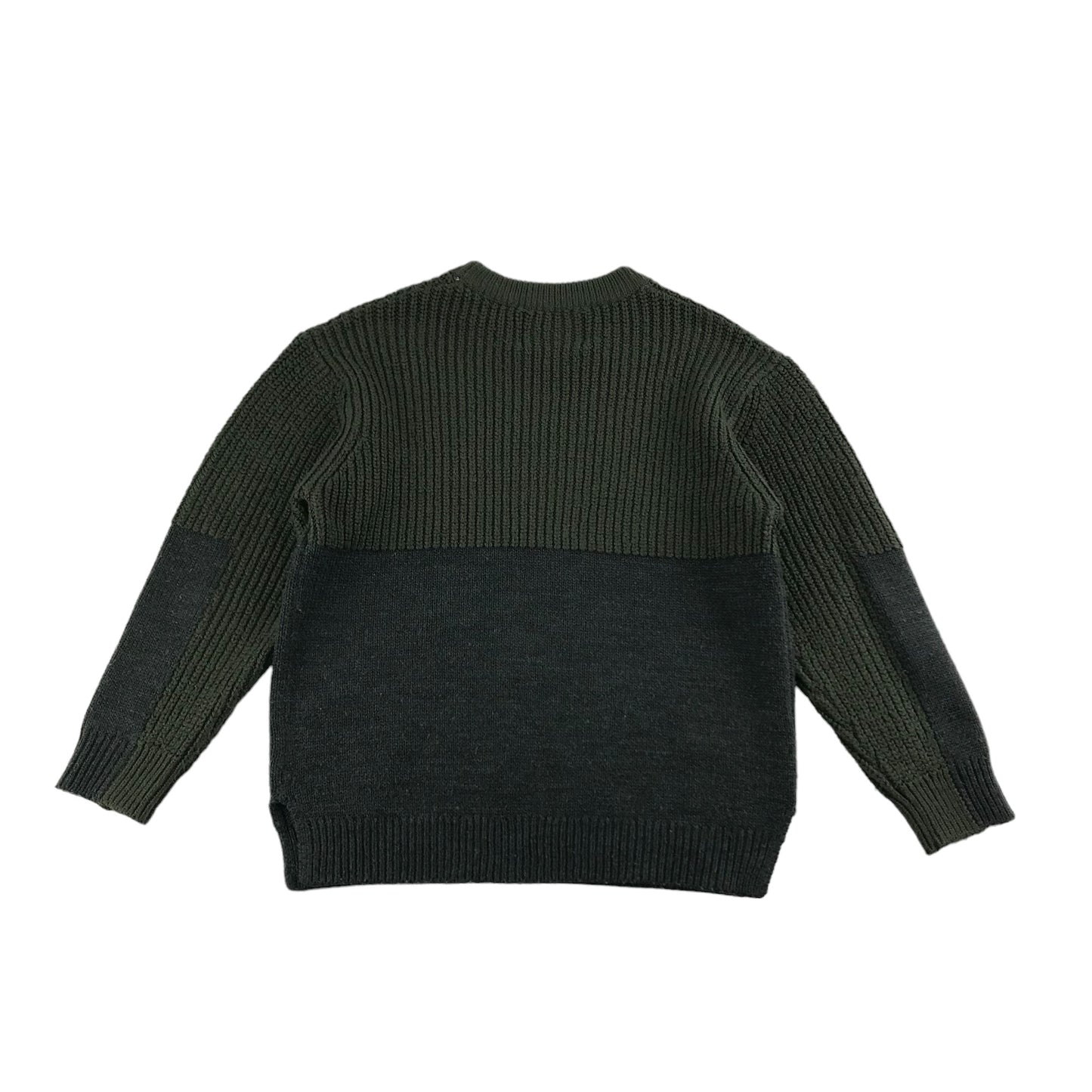 Zara Jumper Age 6 Khaki  and Grey Long Sleeve Knit