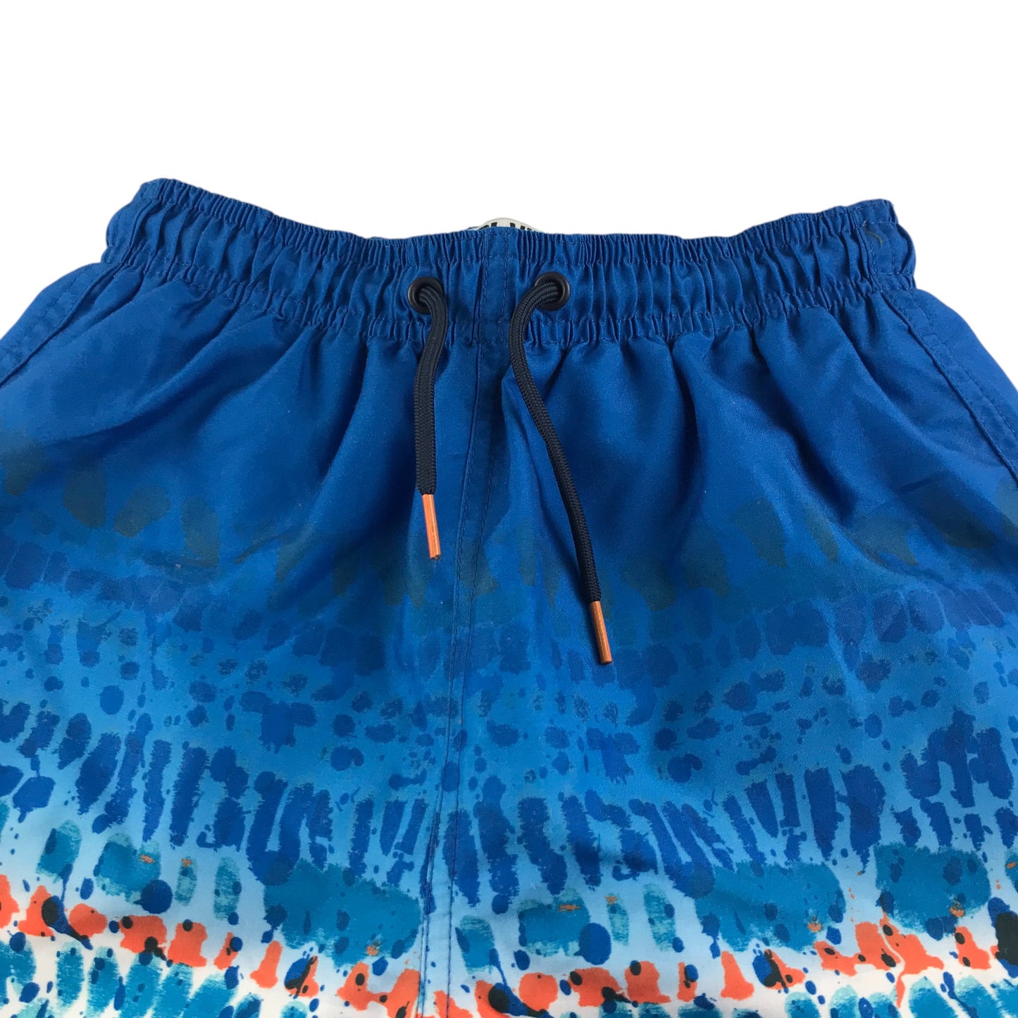 Matalan swim trunks 8-9 years blue and orange graphic pattern