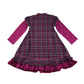 M&S dress 5-6 years pink long sleeve checked pattern frilled hem cotton