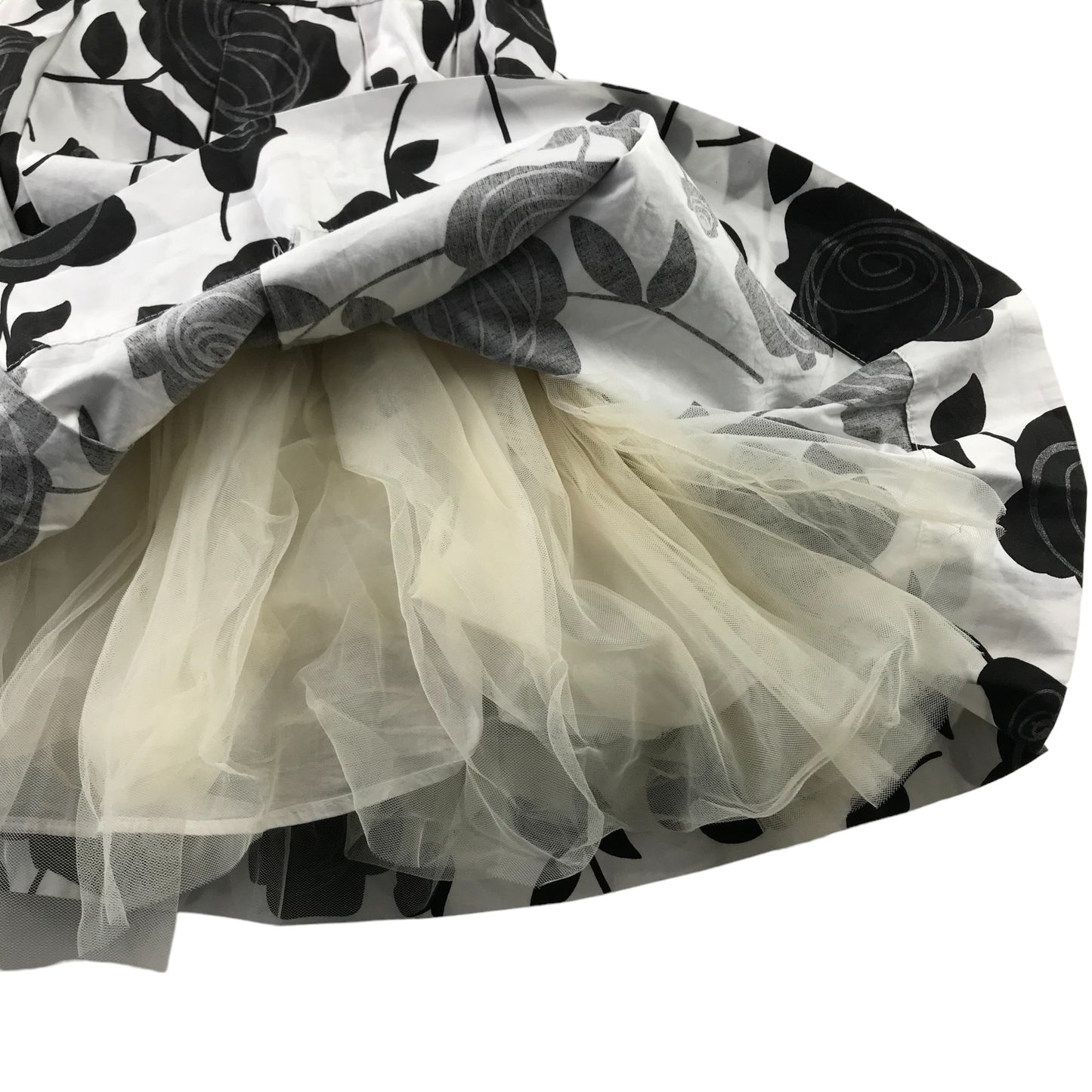 Monnalisa Dress Age 8 Black and White Roses