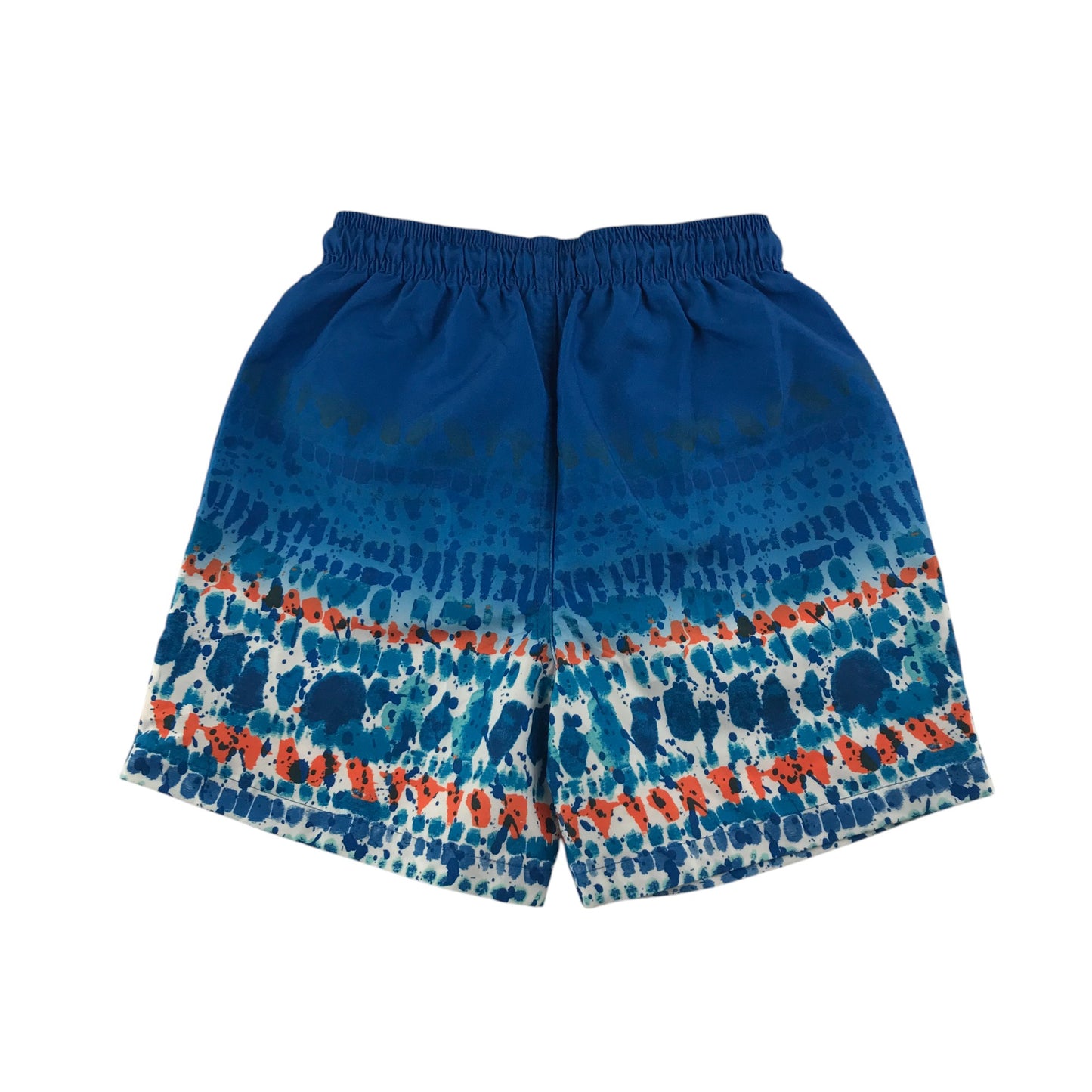 Matalan swim trunks 8-9 years blue and orange graphic pattern