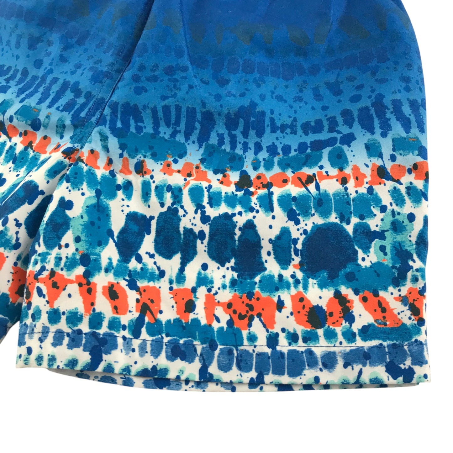 Matalan swim trunks 8-9 years blue and orange graphic pattern