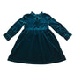 Dunnes Stores dress 5-6 years blue green long sleeve velvety material event wear