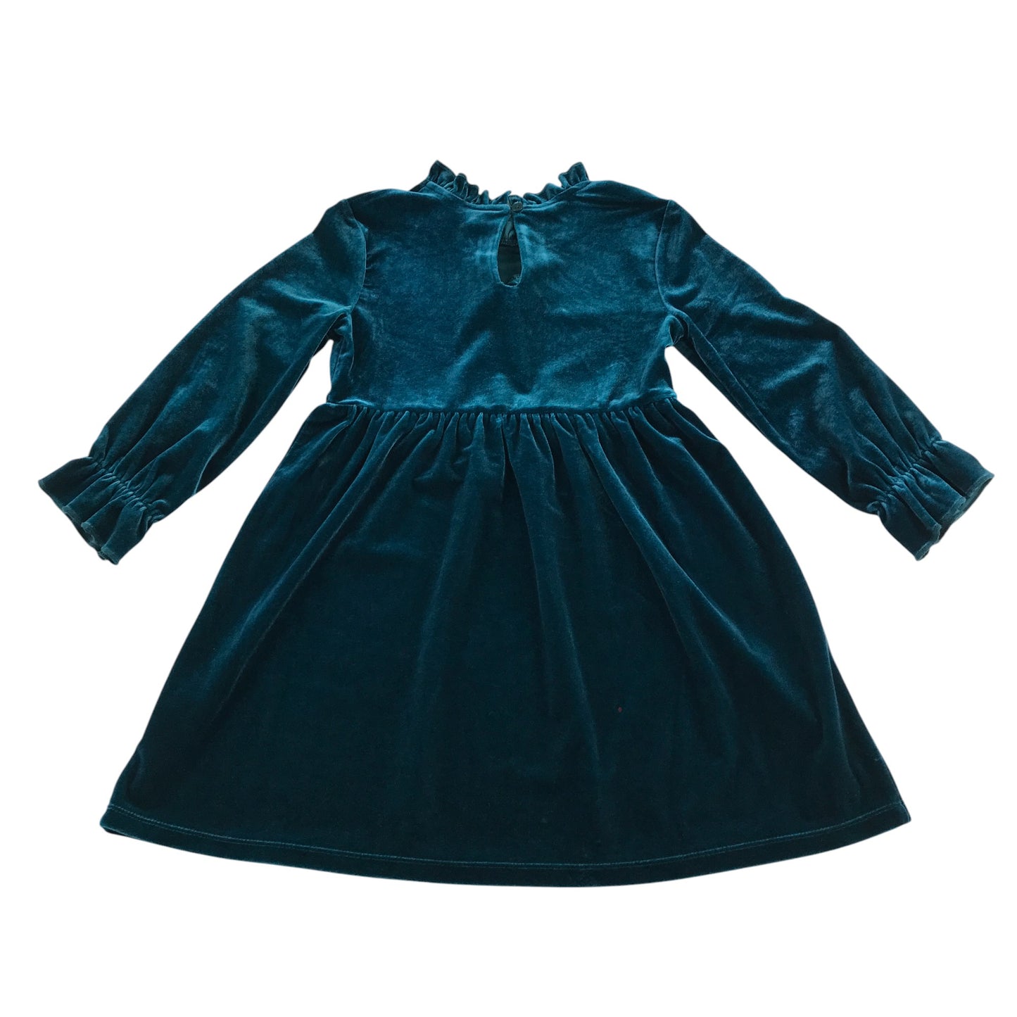 Dunnes Stores dress 5-6 years blue green long sleeve velvety material event wear