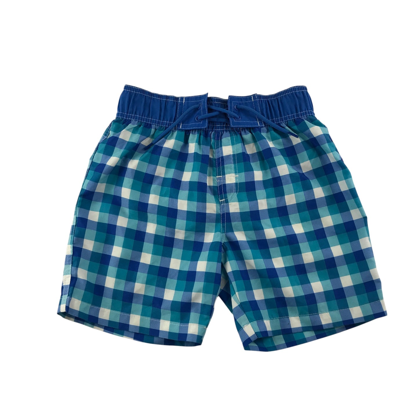 Primark swim trunks 8-9 years blue check pattern shorts