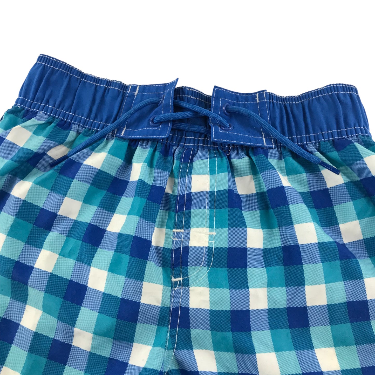 Primark swim trunks 8-9 years blue check pattern shorts