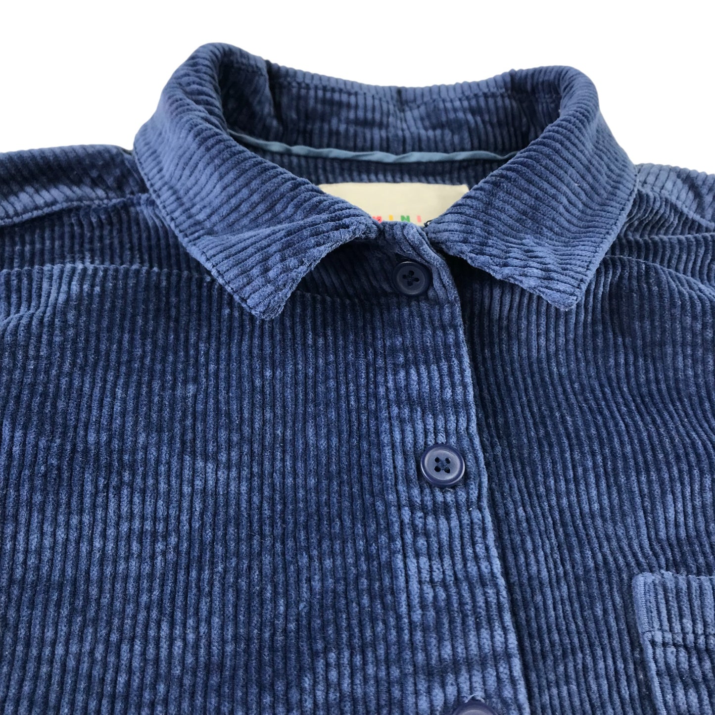 Boden Shirt 13-14 Years Blue Plain Corduroy Button-Up