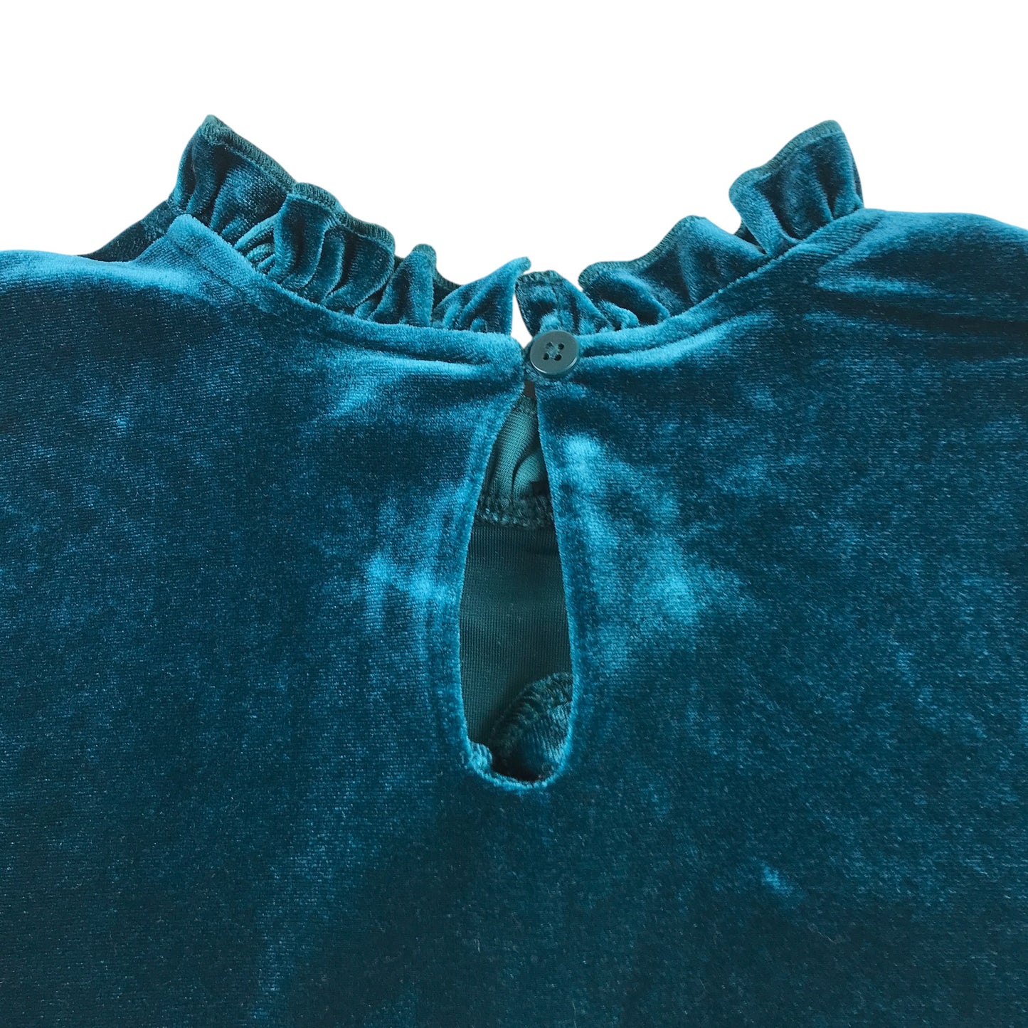 Dunnes Stores dress 5-6 years blue green long sleeve velvety material event wear