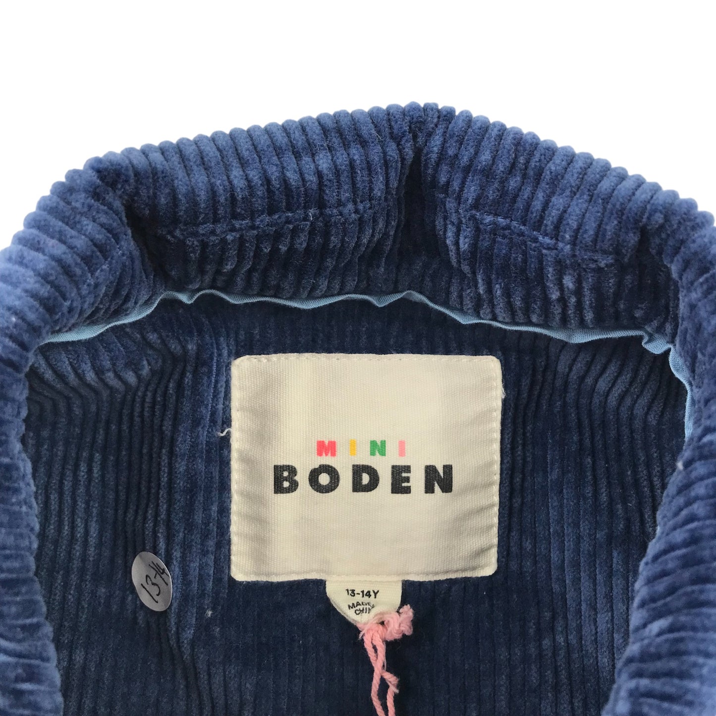 Boden Shirt 13-14 Years Blue Plain Corduroy Button-Up