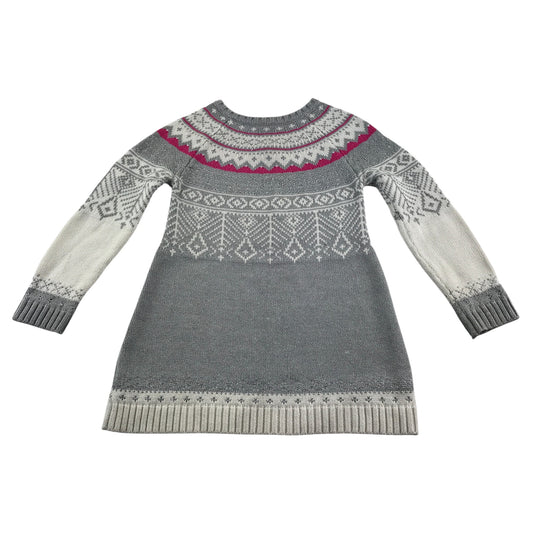 Lulurain dress 5-6 years grey long sleeve knitwear winter pattern