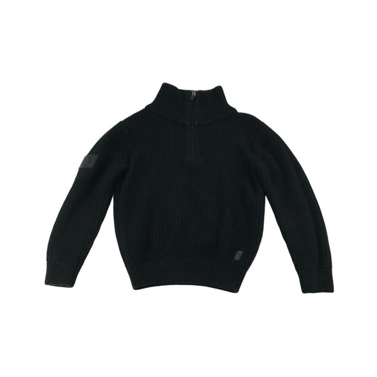 Next Jumper Age 6 Black Long Sleeve Half Zipper