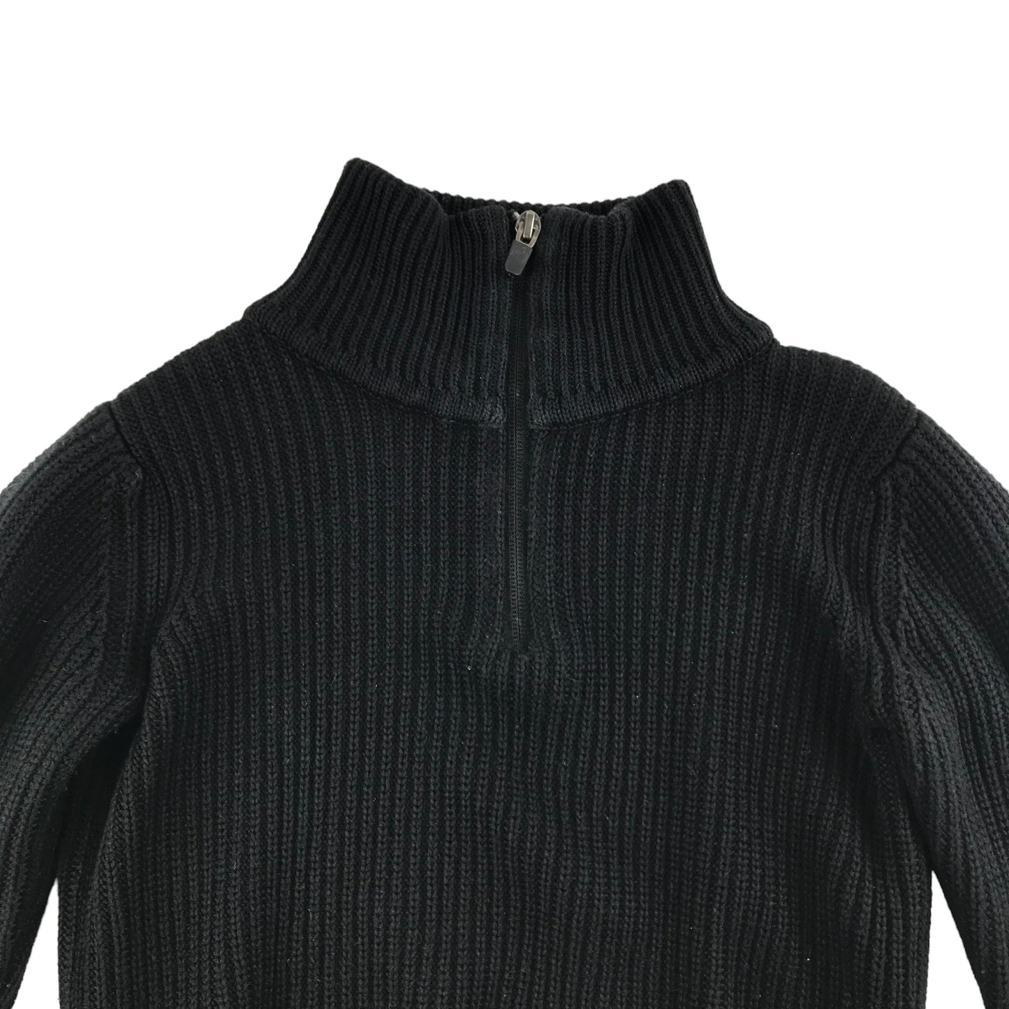 Next Jumper Age 6 Black Long Sleeve Half Zipper