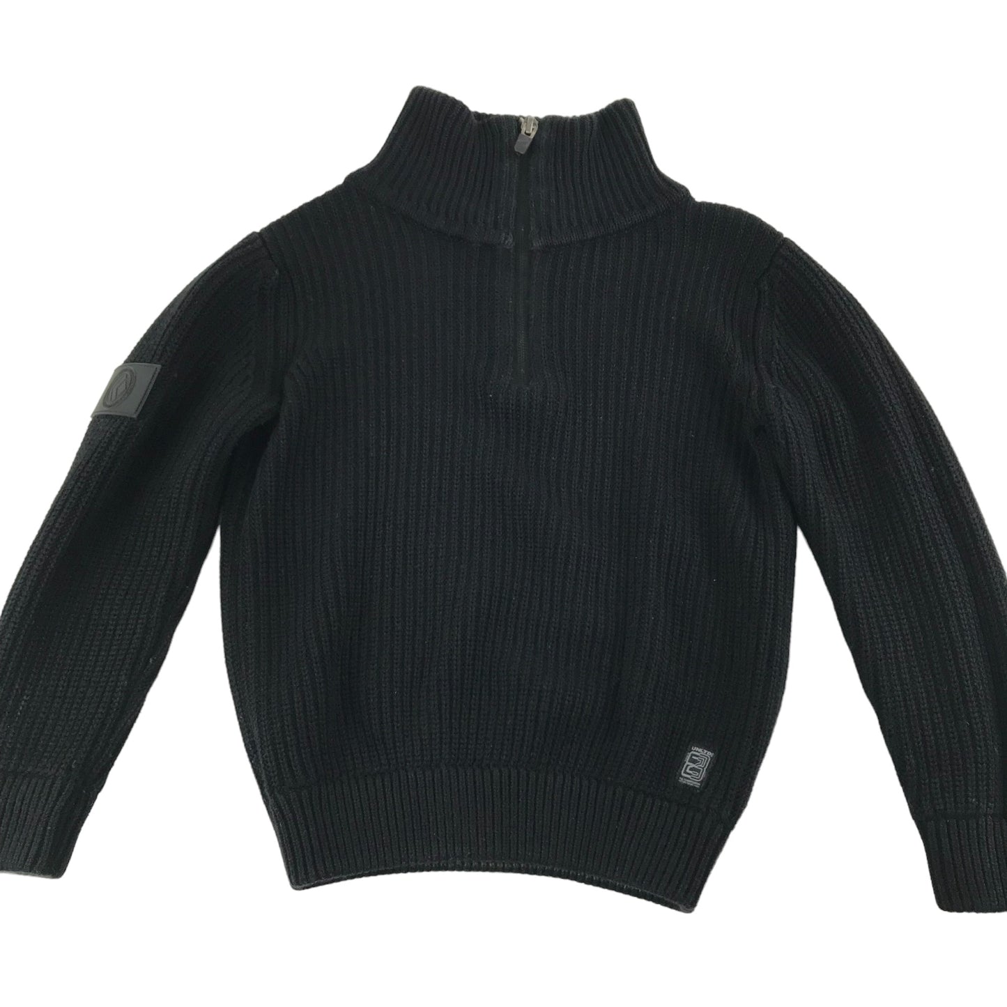 Next Jumper Age 6 Black Long Sleeve Half Zipper