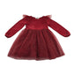 H&M dress 5-6 years red long sleeve top with tulle glittery skirt