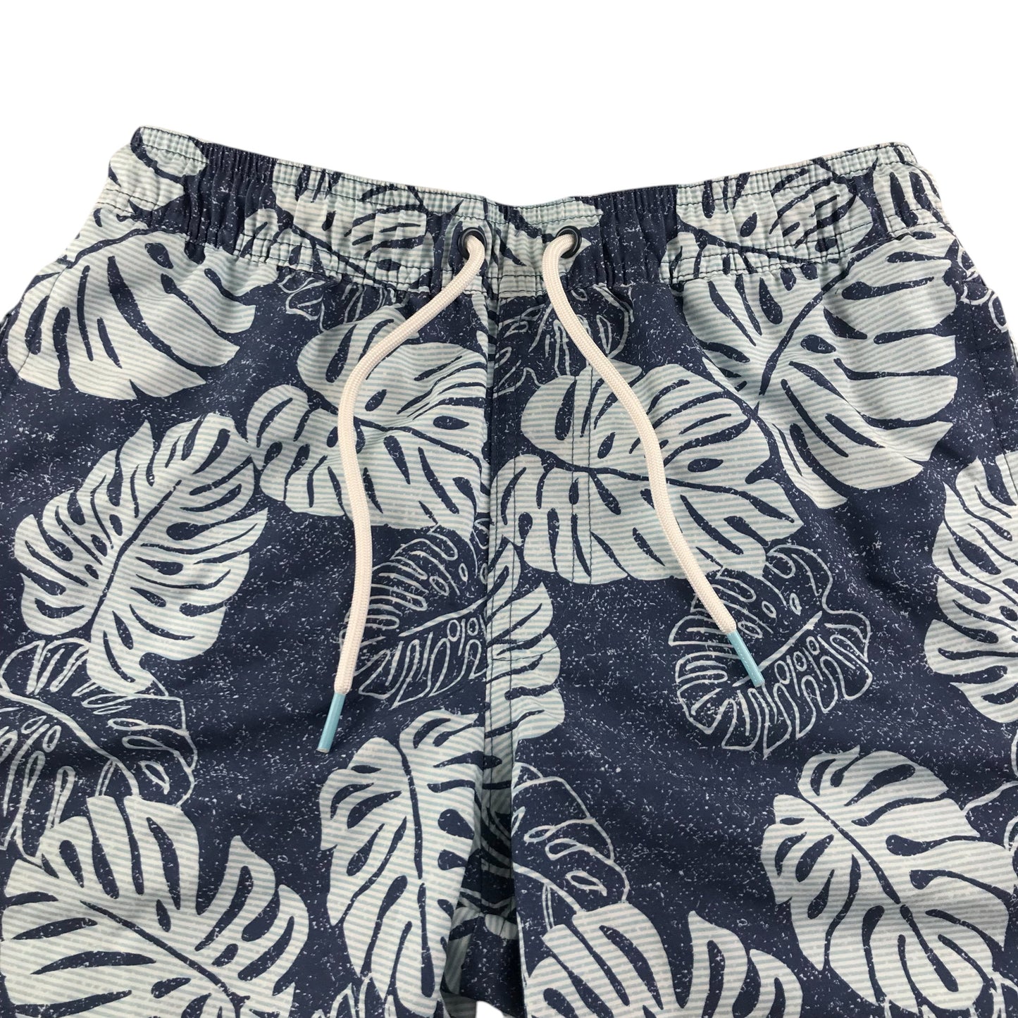 M&S swim trunks 10-11 years navy blue foliage print shorts